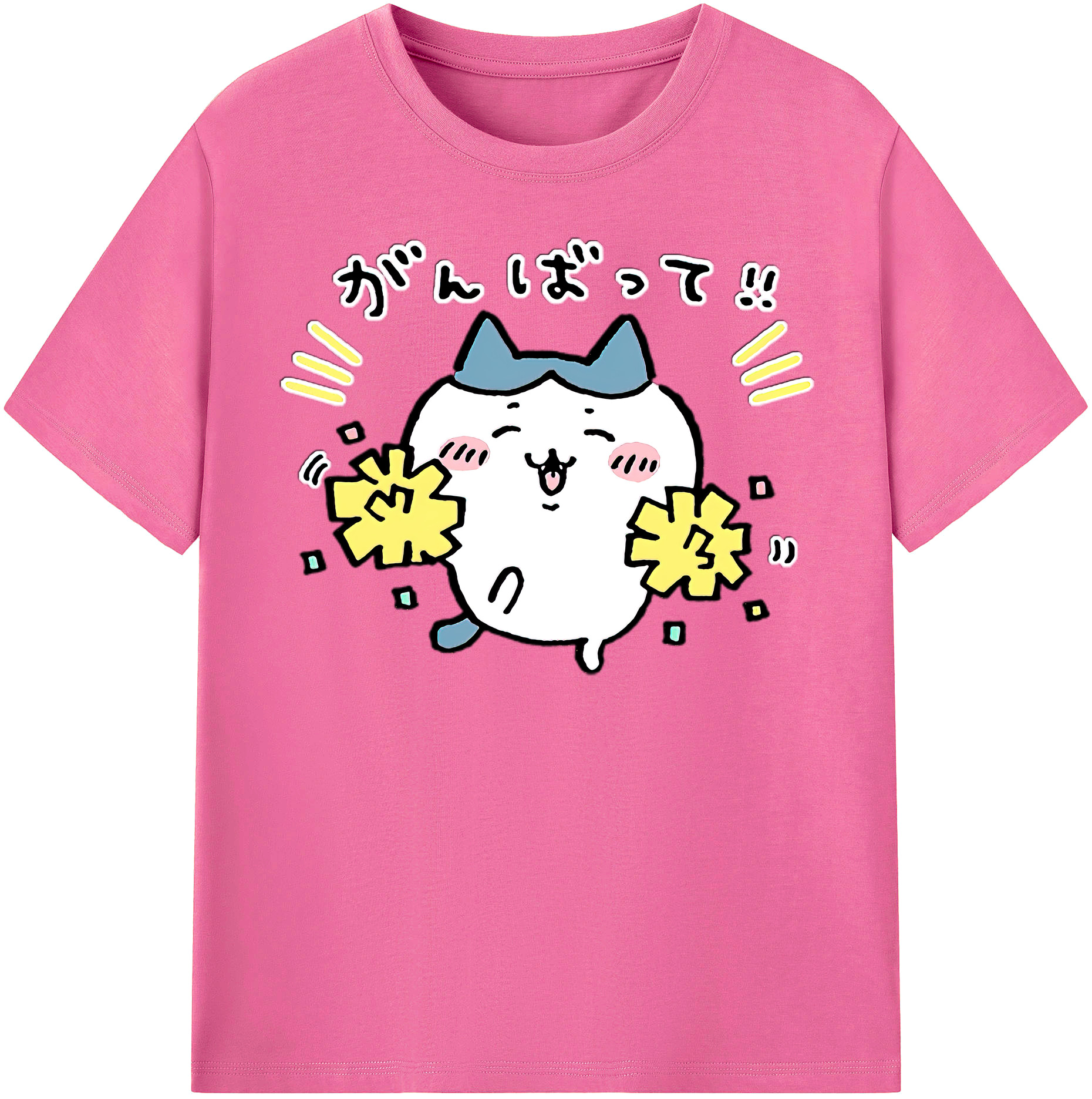 （画像用） ちいかわ ハチワレ Chii-kawa hachiware レディースカジュアルプリントTシャツ（綿100％）